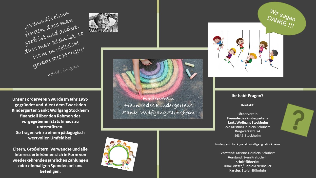Das sind wir - der Förderverein Freunde des Kindergartens Sankt Wolfgang