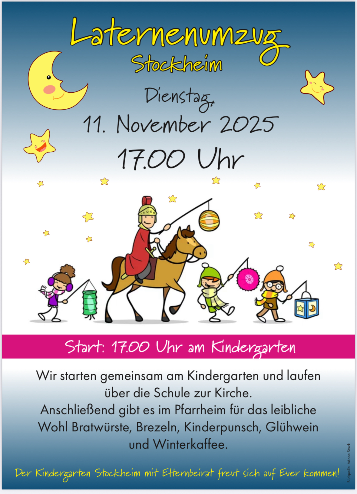 Plakat für den Laternenumzug