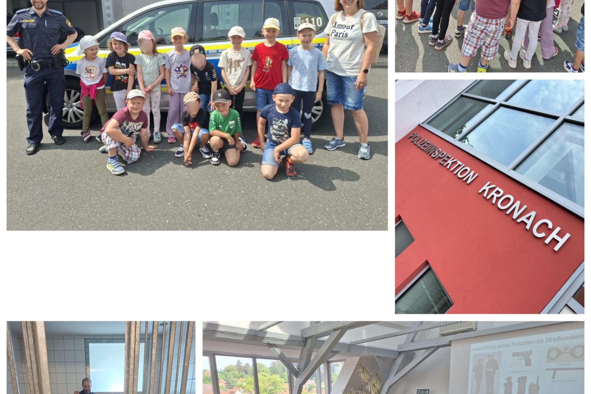 Vorschulkinder besuchen die  Polizei
