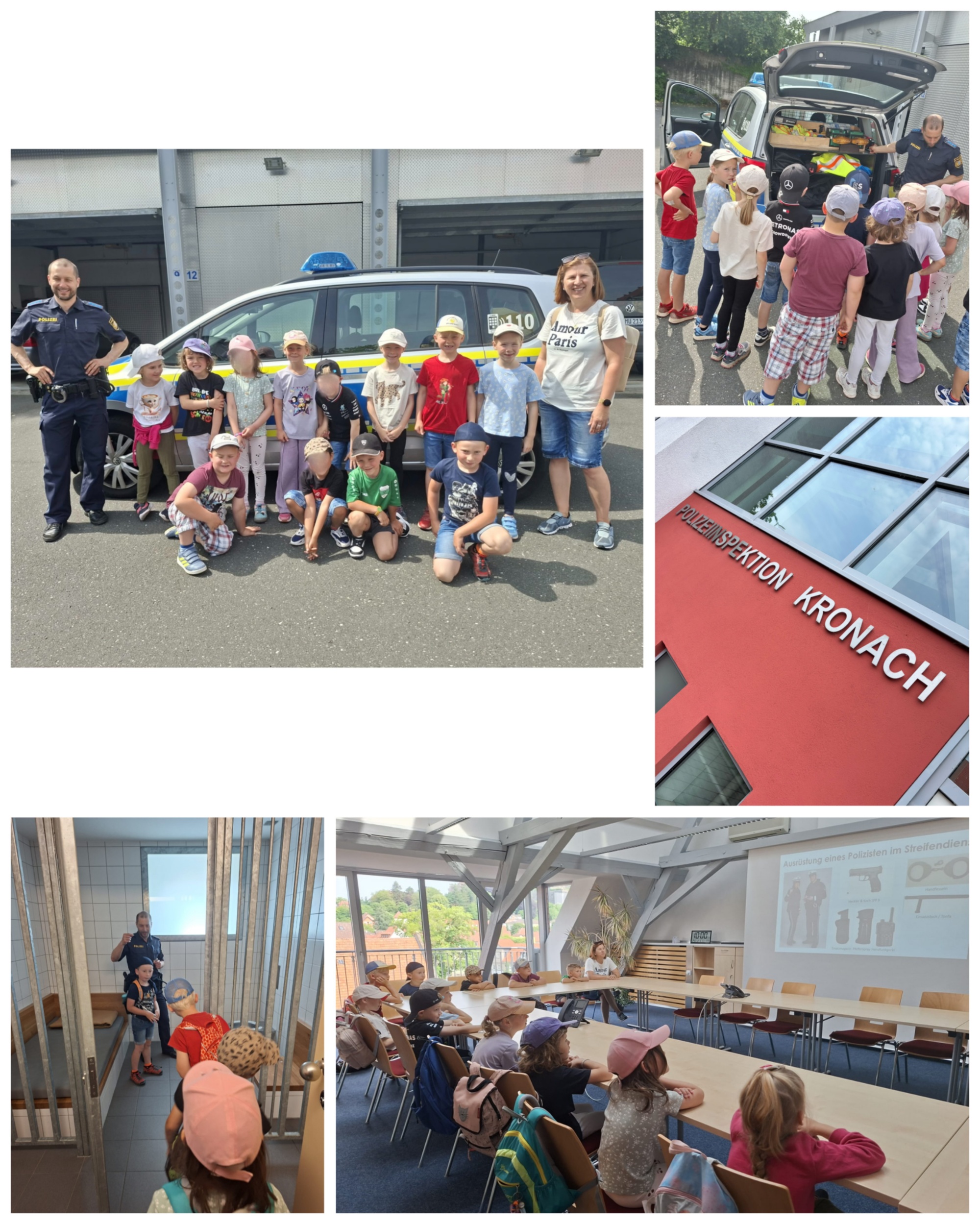 Vorschulkinder besuchen die Polizei
